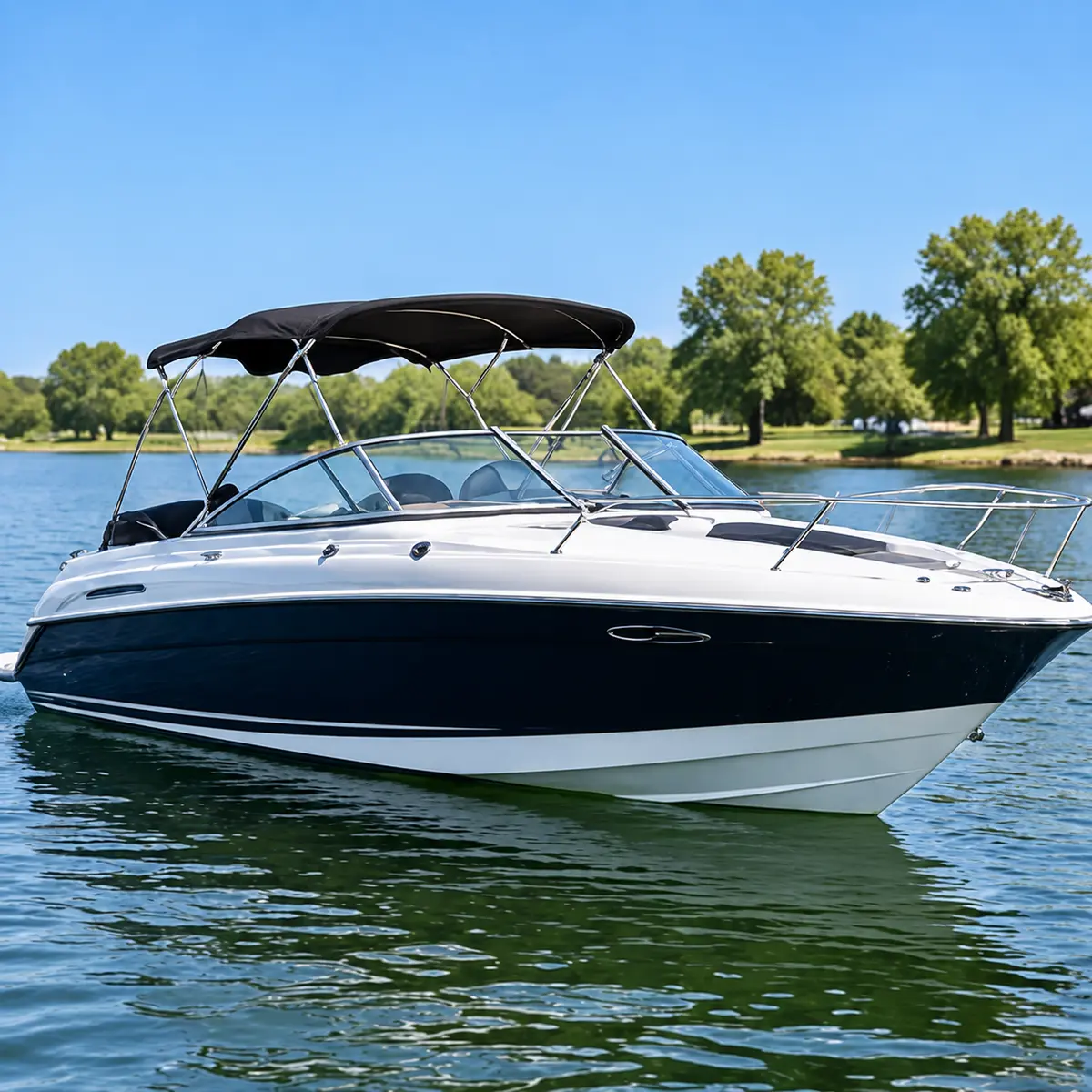 Motorboot op rustig water